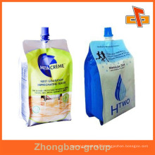 OEM resealable laminated plastic liquid soap bag with spout 200ml 400ml